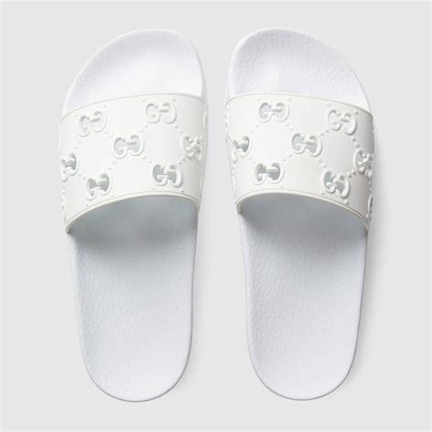 white gucci slides women's|Gucci slides for women cheap.